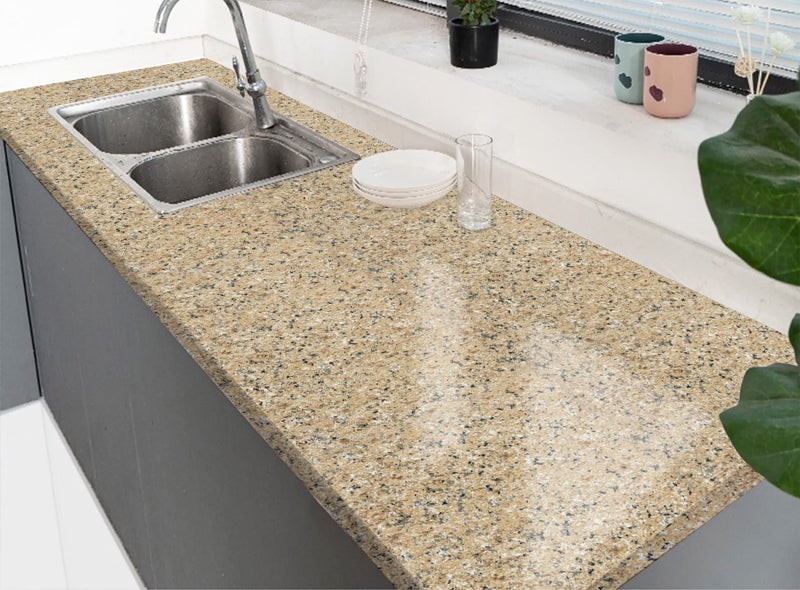 GloryTik Brown Marble Contact Paper Self Adhesive Film Peel and Stick Wallpaper 17.7''X118'' Granite Look Glossy Surface Paper Thicken Waterproof for Kitchen Countertop Bathroom Counter Decor Vinyl - Image 5